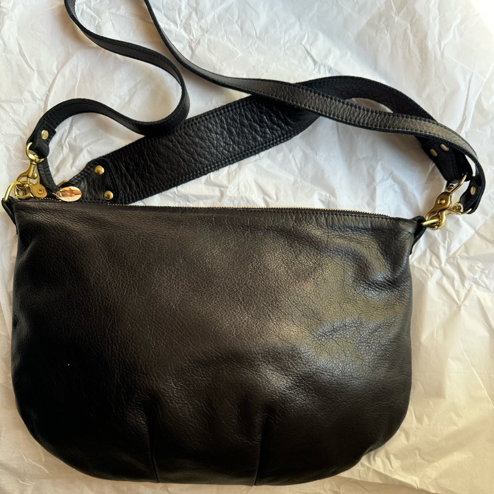 Clare V Black Leather Moyen Messenger